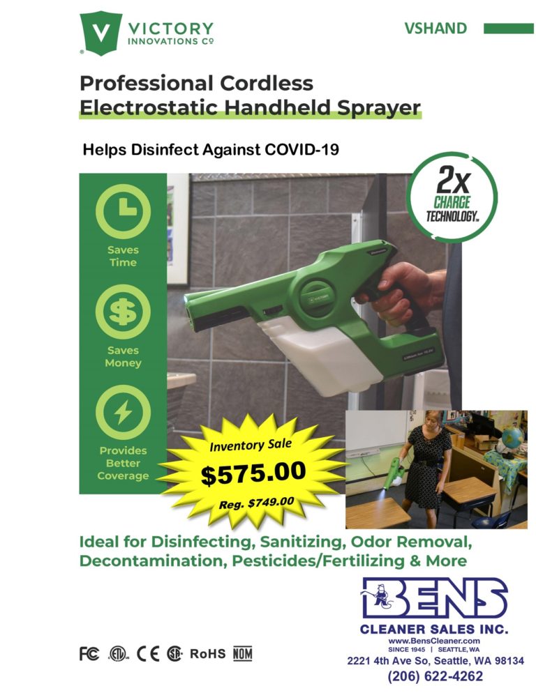 Victory Sprayer Handheld Flyer - SALE PRICE — Seattle, WA — Bens Cleaner Sales Inc.